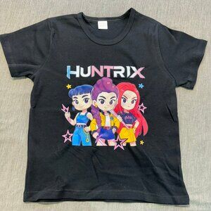 Kpop Hunters Huntrix Rumi Mira Zoey Kids Size 7 Black Cotton Graphic T-Shirt